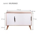 Ver imagem 4 de Aparador Murano Retrô 3 Portas MDP 115cm Carvalho e Branco Mercado Das Prateleiras