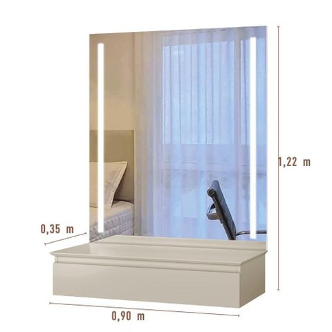 Camarim Lyon com Led Cor:off White