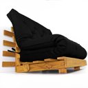 Ver imagem 1 de Sofá Cama Casal Futon Tokio Preto Madeira Maciça Cor Mel