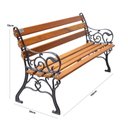 Ver imagem 3 de BANCO JARDIM FRANCÊS DE MADEIRA ESTILO PRAÇA 100cm
