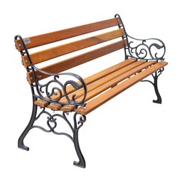 BANCO JARDIM FRANCÊS DE MADEIRA ESTILO PRAÇA 100cm - 2