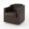 Poltrona Tilla Recepção Consultorio Dentista Balaqui Decor Cor:courino Marrom - 1