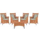 Ver imagem 1 de 4 Poltronas e 1 Mesa Igapó em Alumínio Pintura Preta Corda Náutica Estofado 3