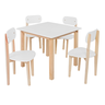 Conjunto Mesa Infantil com 4 Cadeiras Multicolorida:branco - 1
