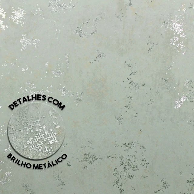 Papel de Parede Kantai Coleção White Swan Cimento Queimado Cinza Mescla Bege com Brilho Metálico