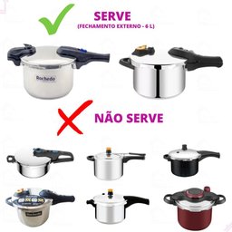 Borracha Silicone Panela de Pressão Rochedo Elegance Inox 6 L - 5