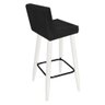 Kit 08 Banqueta Alta Lucy Com Encosto Cozinha Bar Pé Palito Branco Preto - 2