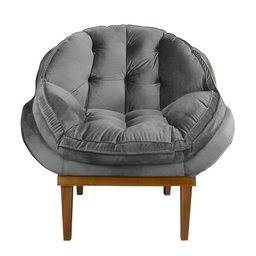 Kit 2 Poltronas Decorativa Marcela Veludo Cinza - 3