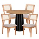 Ver imagem 1 de Conjunto de Jantar Mesa 4 Cadeiras Mdf