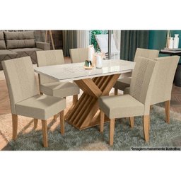 Base Mesa de Jantar Graviola Ba29 Madeirado S/ Tampo Canela/off White - Kappesberg - 6