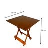 Conjunto Mesa Dobrável Área Externa 70x70cm com 4 Cadeiras Madeira Maciça Mel - 3