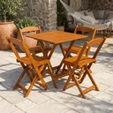 Ver imagem 1 de Conjunto Mesa Dobrável Área Externa 70x70cm com 4 Cadeiras Madeira Maciça Mel