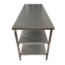Mesa de Aço Inox Industrial 180x60x90 Cm com 2 Prateleiras Plano Liso Nortinox - 3