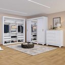 Ver imagem 1 de Conjunto para Quarto Guarda Roupa Cômoda e Closet Branco Amoudi Móveis