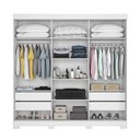 Ver imagem 2 de Conjunto para Quarto Guarda Roupa Cômoda e Closet Branco Amoudi Móveis