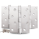 Ver imagem 1 de Dobradiça para Porta Casanova Embutir Inox com Rolamento 4" X 3" 2.5mm 90kg com 3 Unidades + Parafus