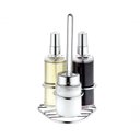 Ver imagem 1 de Galheteiro de Vidro Spray Base Inox Kit Saleiro Vinagre Azeite Galheta Vinagreiro Azeiteiro