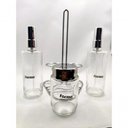 Ver imagem 6 de Galheteiro de Vidro Spray Base Inox Kit Saleiro Vinagre Azeite Galheta Vinagreiro Azeiteiro