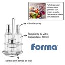 Ver imagem 2 de Galheteiro de Vidro Spray Base Inox Kit Saleiro Vinagre Azeite Galheta Vinagreiro Azeiteiro