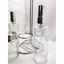 Ver imagem 3 de Galheteiro de Vidro Spray Base Inox Kit Saleiro Vinagre Azeite Galheta Vinagreiro Azeiteiro