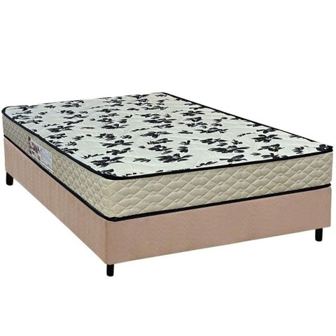 Cama Box Casal: Colchão Espuma D33 Paropas Pasquale Wave Clean + Base Crc Suede Clean (138x188)