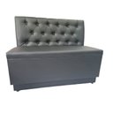 Ver imagem 1 de Poltrona Booth 1,10cm Preto Capitone Costurado com Recuo