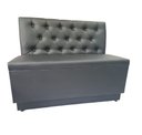 Ver imagem 1 de Poltrona Booth 1,10cm Preto Capitone Costurado com Recuo