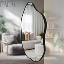 Ver imagem 3 de Espelho Decorativo Palace 70x50cm Orgânico Couro Ecológico Sala Banheiro Moderno Parede:Preto