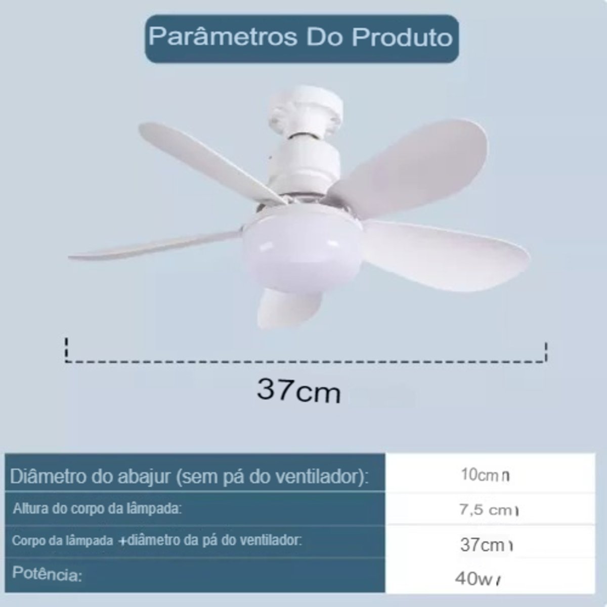 Mini Ventilador de Teto Led30w Super Silencioso Iluminação Eficiente e Conforto para Seu Ambiente - 6