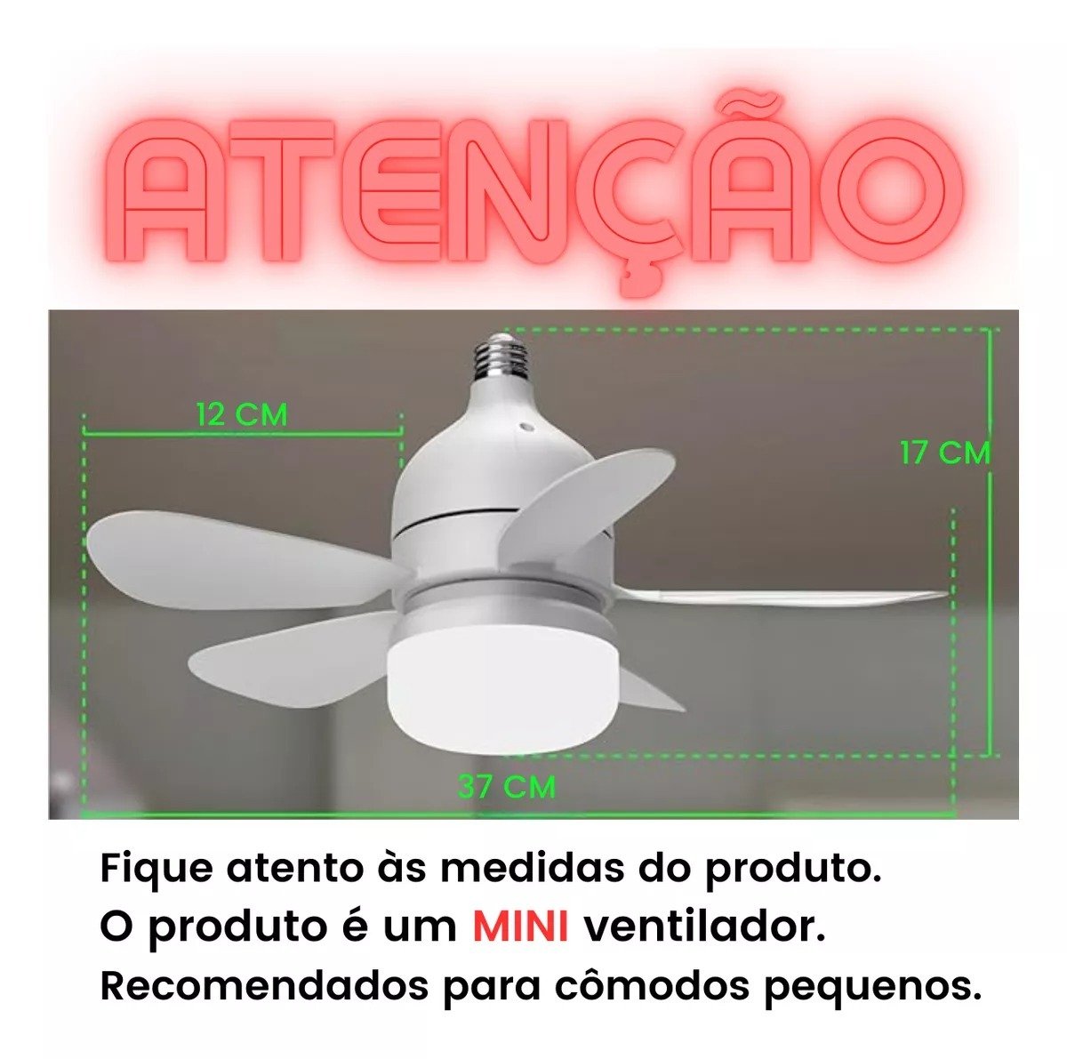 Mini Ventilador de Teto Led30w Super Silencioso Iluminação Eficiente e Conforto para Seu Ambiente - 4