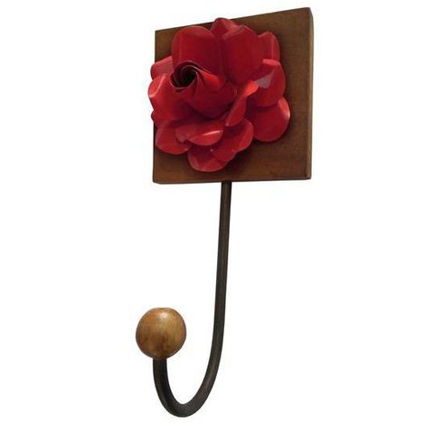 Cabide de Ferro Artesanal com Flores Rusticas para Parede com Ganchos Libertas Rosas Artesanato Cabi