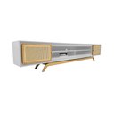 Ver imagem 1 de Rack Sala Tv até 75 Polegadas Ricco 273 Cm Laca Portas Palhinha Off White