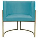 Ver imagem 4 de Kit 2 Poltronas Decorativa Recepção Luna Suede Cores Base de Ferro Champagne Azulturquesa Suede