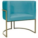 Ver imagem 3 de Kit 2 Poltronas Decorativa Recepção Luna Suede Cores Base de Ferro Champagne Azulturquesa Suede