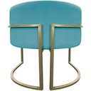 Ver imagem 5 de Kit 2 Poltronas Decorativa Recepção Luna Suede Cores Base de Ferro Champagne Azulturquesa Suede