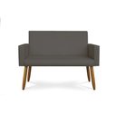 Ver imagem 3 de Kit Sofá Namoradeira + 2 Poltrona Decorativa Tecido Courino Cor:Courino Cinza