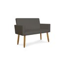 Ver imagem 2 de Kit Sofá Namoradeira + 2 Poltrona Decorativa Tecido Courino Cor:Courino Cinza