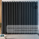 Ver imagem 5 de Cortina Blackout Preta 3,00x2,80m Tecido Liso Ilhos Sala Quarto Clássica Moderna