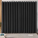 Ver imagem 1 de Cortina Blackout Preta 3,00x2,80m Tecido Liso Ilhos Sala Quarto Clássica Moderna