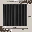 Ver imagem 3 de Cortina Blackout Preta 3,00x2,80m Tecido Liso Ilhos Sala Quarto Clássica Moderna