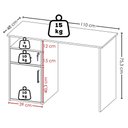 Ver imagem 3 de Mesa Escrivaninha Escritorio 1 Gaveta 1 Nicho 1 Porta 110 cm Freijo Preto Artany