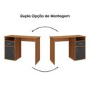 Ver imagem 5 de Mesa Escrivaninha Escritorio 1 Gaveta 1 Nicho 1 Porta 110 cm Freijo Preto Artany