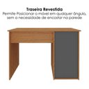 Ver imagem 6 de Mesa Escrivaninha Escritorio 1 Gaveta 1 Nicho 1 Porta 110 cm Freijo Preto Artany