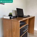 Ver imagem 7 de Mesa Escrivaninha Escritorio 1 Gaveta 1 Nicho 1 Porta 110 cm Freijo Preto Artany
