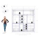 Ver imagem 3 de Guarda Roupa Casal Versalles Branco Absoluto 2 Portas e Cômoda Sapateira Versátil 4 Gavetas Branco