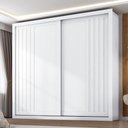Ver imagem 6 de Guarda Roupa Casal Versalles Branco Absoluto 2 Portas e Cômoda Sapateira Versátil 4 Gavetas Branco