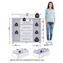 Ver imagem 5 de Guarda Roupa Casal Versalles Branco Absoluto 2 Portas e Cômoda Sapateira Versátil 4 Gavetas Branco