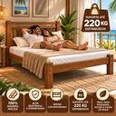 Ver imagem 5 de Cama Casal Madeira Maciça Reforçada Ideal para Pousadas Hotéis e Casas de Praia