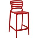 Ver imagem 2 de Kit 4 Cadeiras Altas Tramontina Vermelho Sofia Banqueta para Bancada Polipropileno e Fibra de Vidro