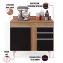 Ver imagem 5 de Balcão de Cozinha Lavanderia com Tampo 02 Gavetas Bia 100 cm - D’Rossi Castanho e Preto